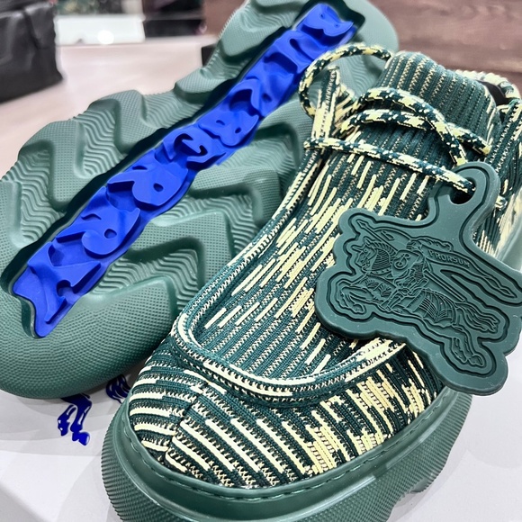 Burberry EKD Check Print Platform Creeper Embroidered Fabric Lace Up Derby Shoes - Picture 10 of 11